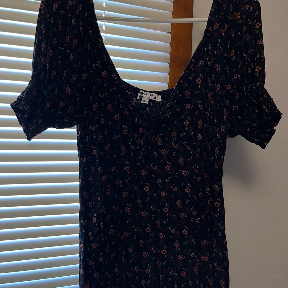 Floral Black Dress